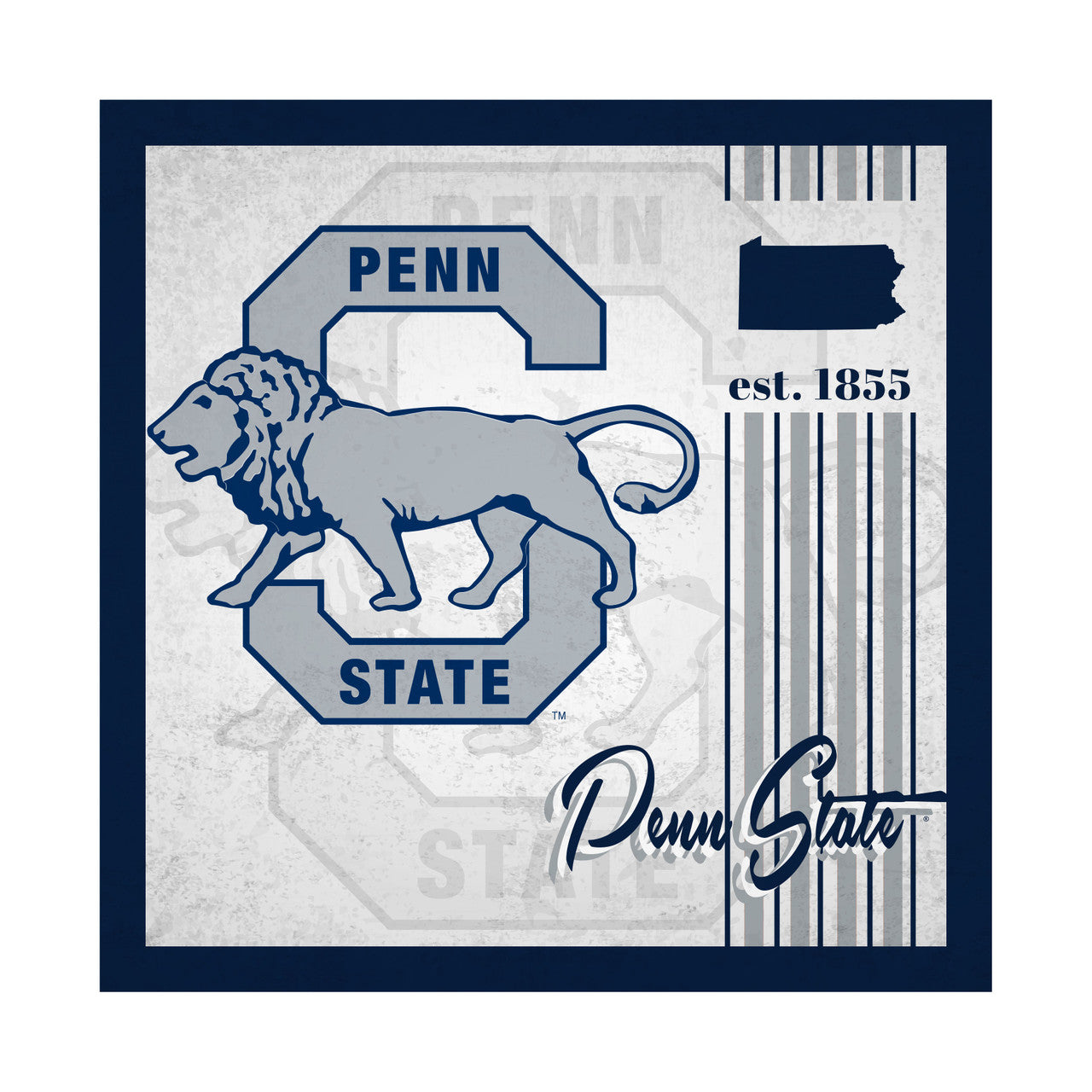 Fan Creations Penn State Nittany Lions Album Design Wood Sign 10x10 Fan Gear NCAA Penn State Nittany Lions