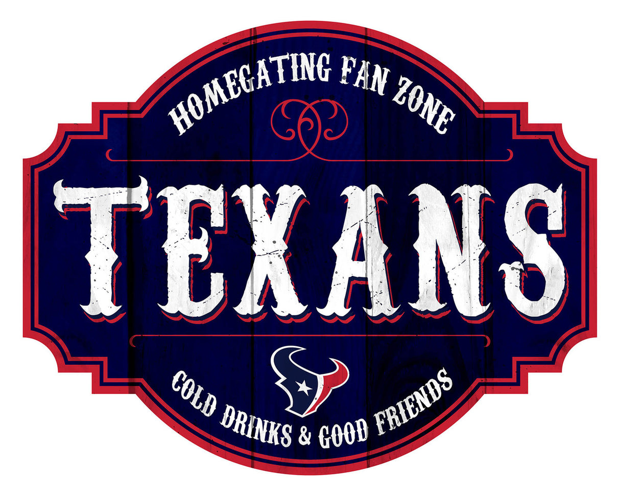 Fan Creations Houston Texans 12 Inch Homegating Tavern Wood Sign Fan Gear NFL Houston Texans