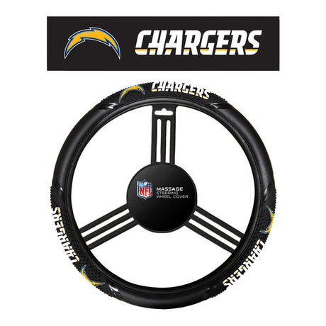 Fremont Die Los Angeles Chargers Massage Grip Steering Wheel Cover Fan Gear NFL Los Angeles Chargers