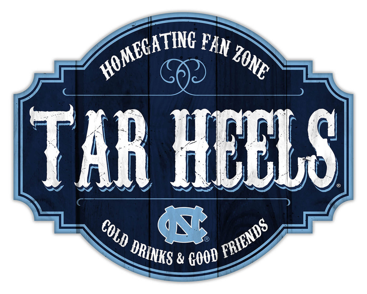 Fan Creations North Carolina Tar Heels 12 Inch Homegating Tavern Wood Sign Fan Gear NCAA North Carolina Tar Heels