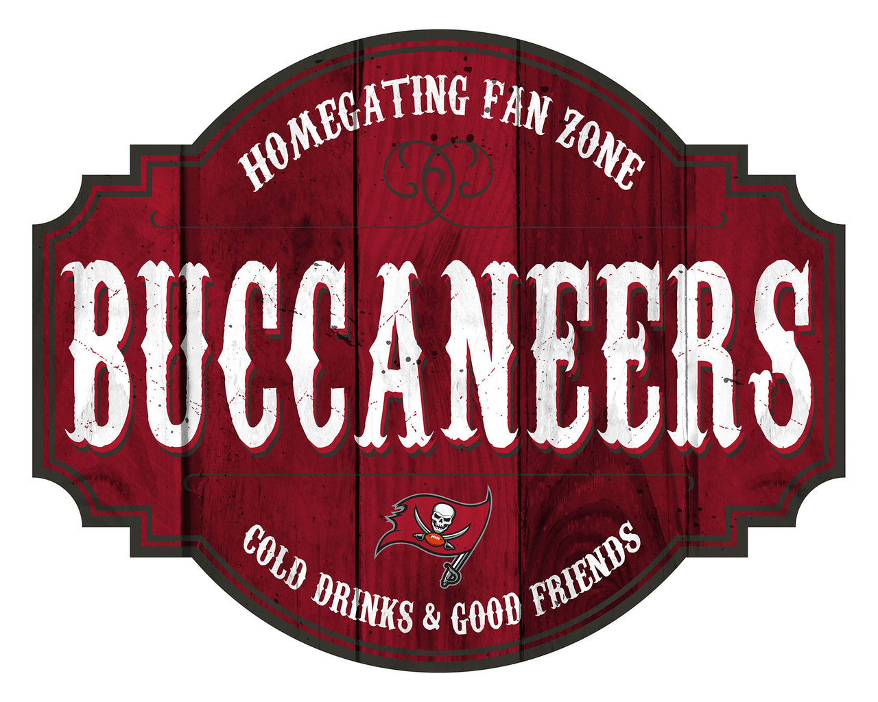 Fan Creations Tampa Bay Buccaneers 12 Inch Homegating Tavern Wood Sign Fan Gear NFL Tampa Bay Buccaneers