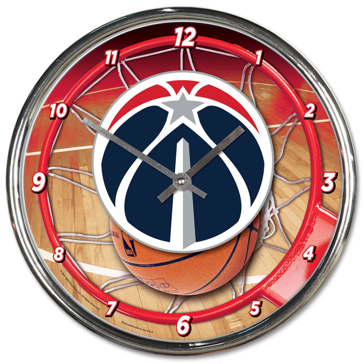 Wincraft Washington Wizards Chrome Round Wall Clock Fan Gear NBA Washington Wizards