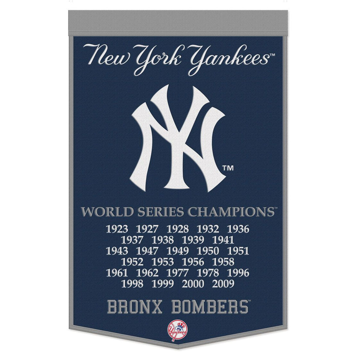 Wincraft New York Yankees Dynasty Champ Design Wool Banner 24x38 Fan Gear MLB New York Yankees