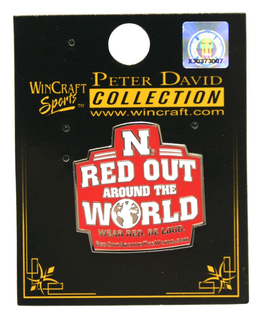 Wincraft Nebraska Cornhuskers Jewelry Card Style Red Out Design Collector Pin Fan Gear NCAA Nebraska Cornhuskers