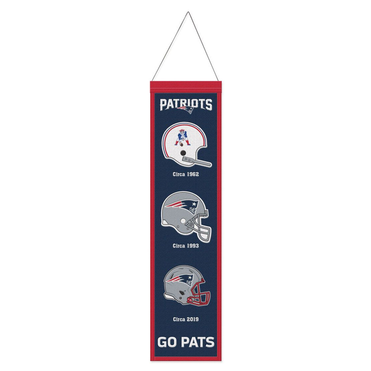 Wincraft New England Patriots Heritage Evolution Design Wool Banner 8x32 Fan Gear NFL New England Patriots