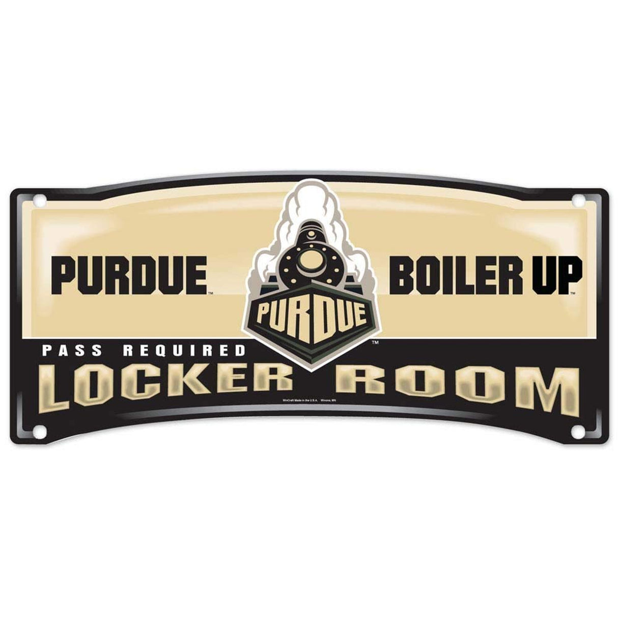Wincraft Purdue Boilermakers Plastic Locker Room Style Sign 8x19 Fan Gear NCAA Purdue Boilermakers