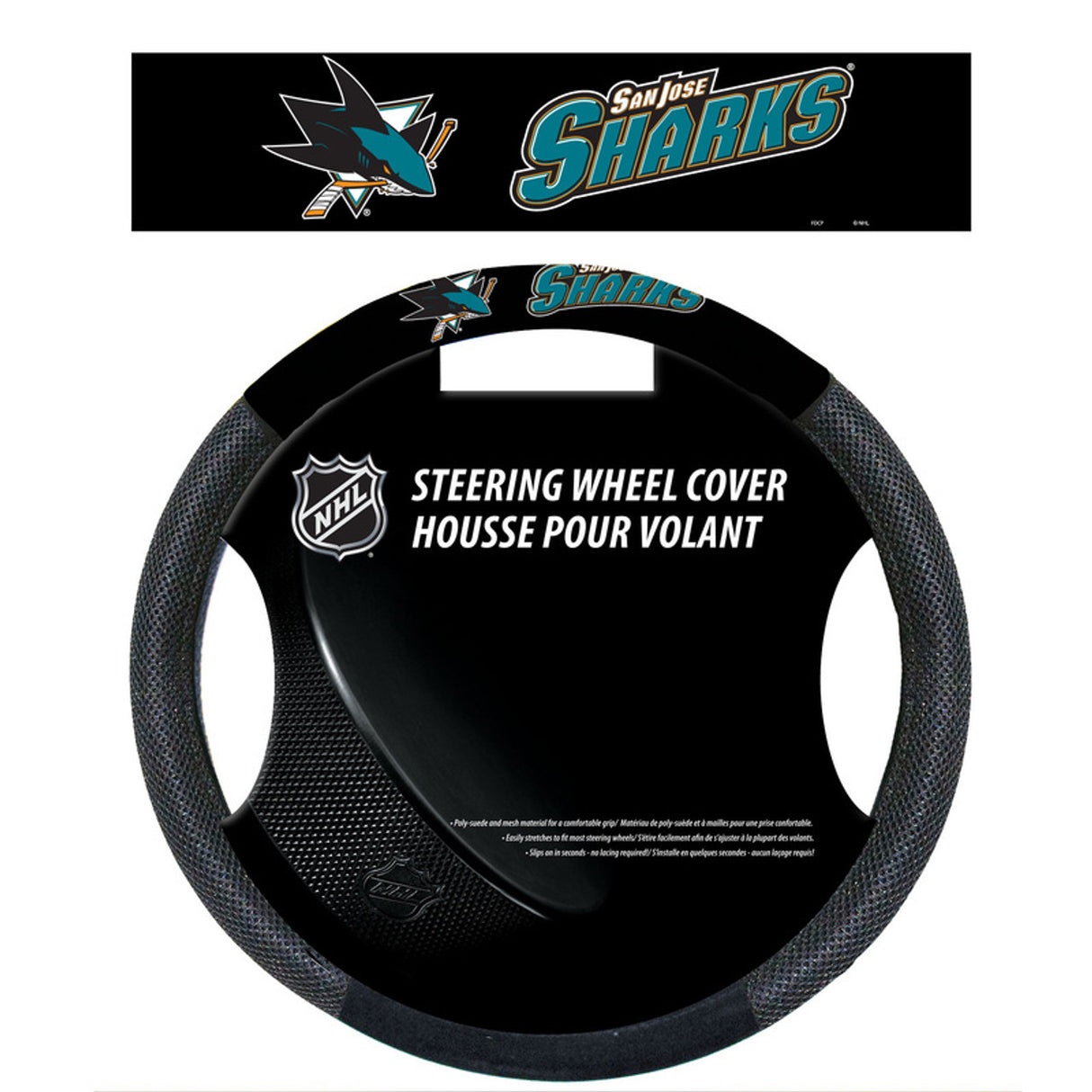 Fremont Die San Jose Sharks Mesh Steering Wheel Cover Fan Gear NHL San Jose Sharks