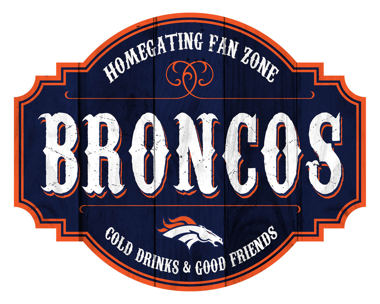 Fan Creations Denver Broncos 12 Inch Homegating Tavern Wood Sign Fan Gear NFL Denver Broncos