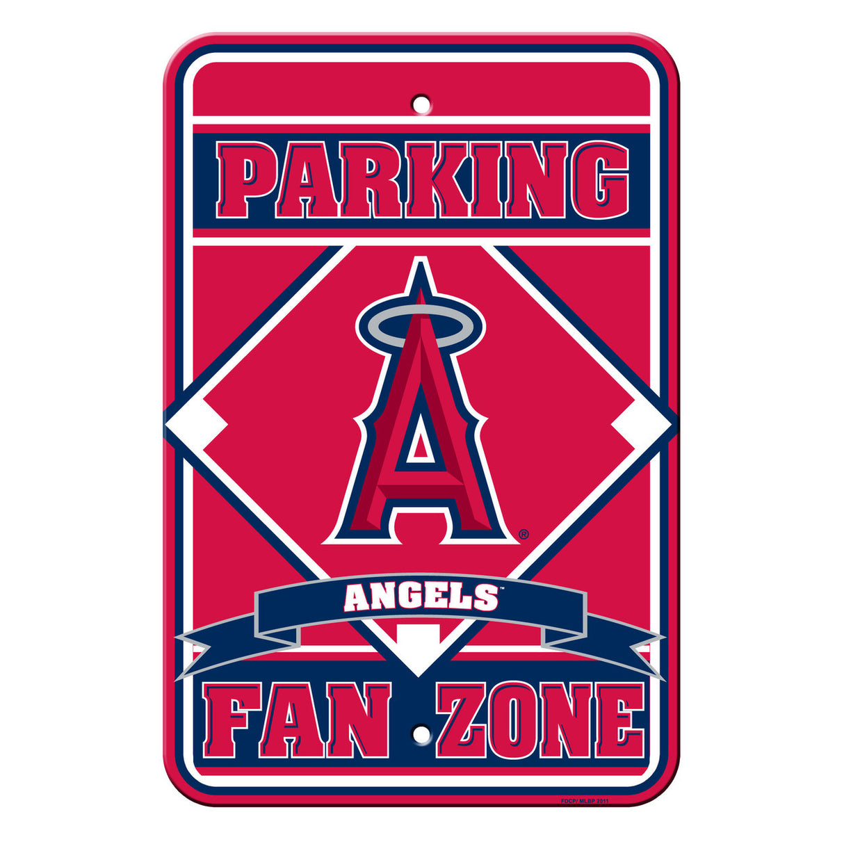 Fremont Die Los Angeles Angels Plastic Fan Zone Parking Style Sign 12x18 Fan Gear MLB Los Angeles Angels