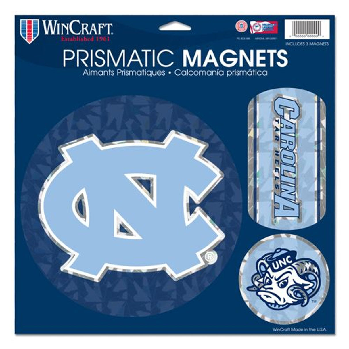 Wincraft North Carolina Tar Heels Prismatic Sheet Magnets 11x11 Fan Gear NCAA North Carolina Tar Heels