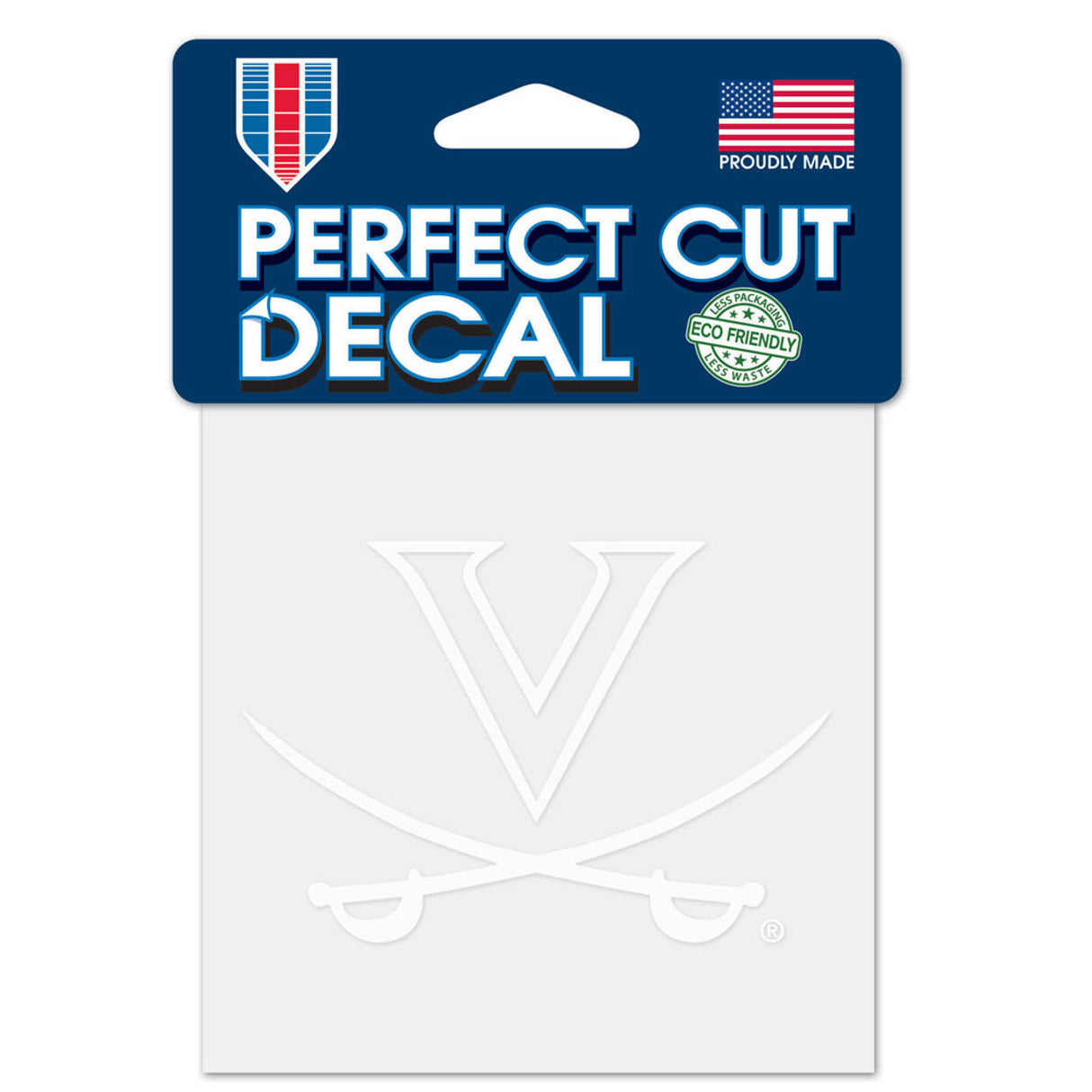 Wincraft Virginia Cavaliers White Perfect Cut Decal 4x4 - Special Order Fan Gear NCAA Virginia Cavaliers