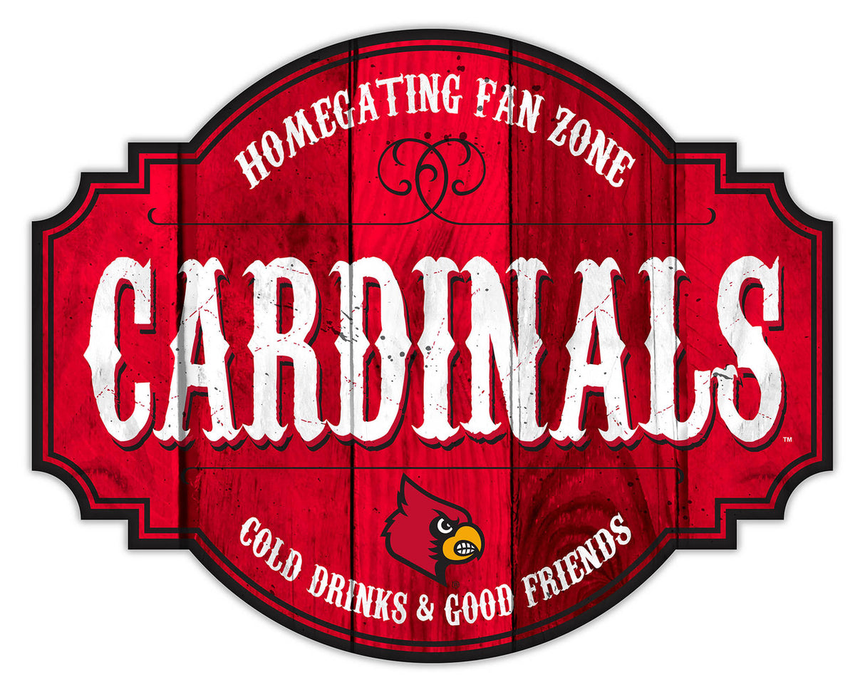 Fan Creations Louisville Cardinals 12 Inch Homegating Tavern Wood Sign - Special Order Fan Gear NCAA Louisville Cardinals