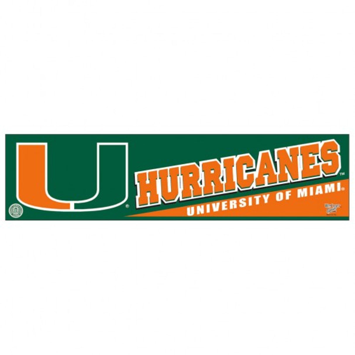Wincraft Miami Hurricanes Bumper Strip Style Decal 3x12 Fan Gear NCAA Miami Hurricanes
