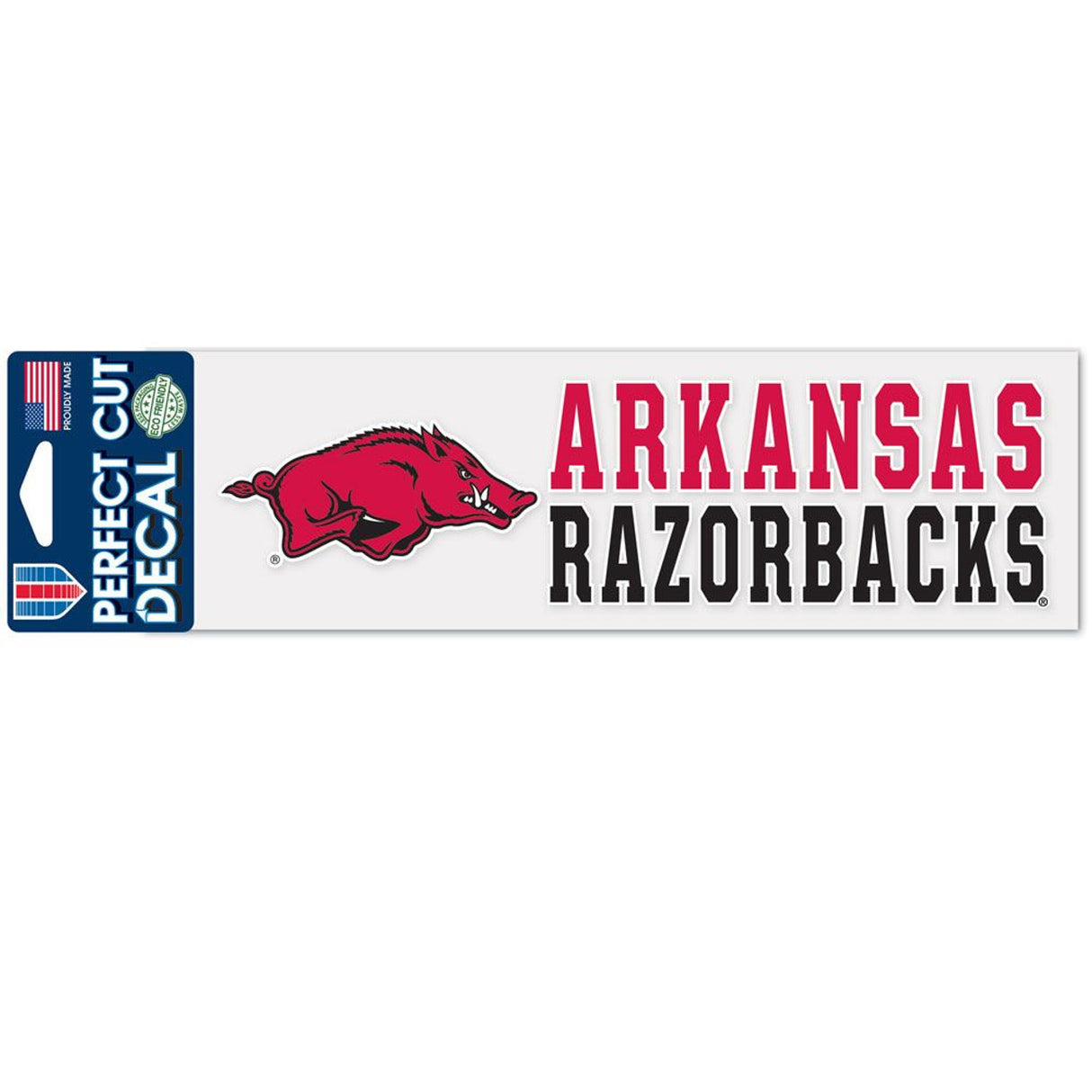 Wincraft Arkansas Razorbacks Color Perfect Cut Decal 3x10 Fan Gear NCAA Arkansas Razorbacks