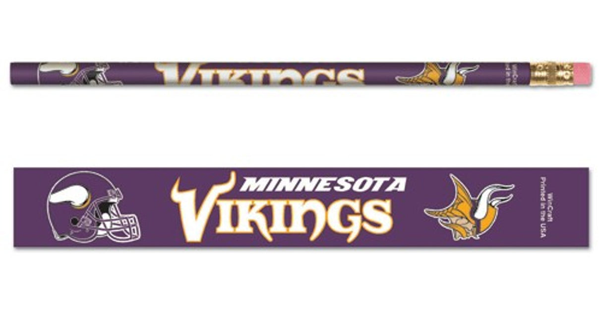 Wincraft Minnesota Vikings 6 Pack Pencil Fan Gear NFL Minnesota Vikings