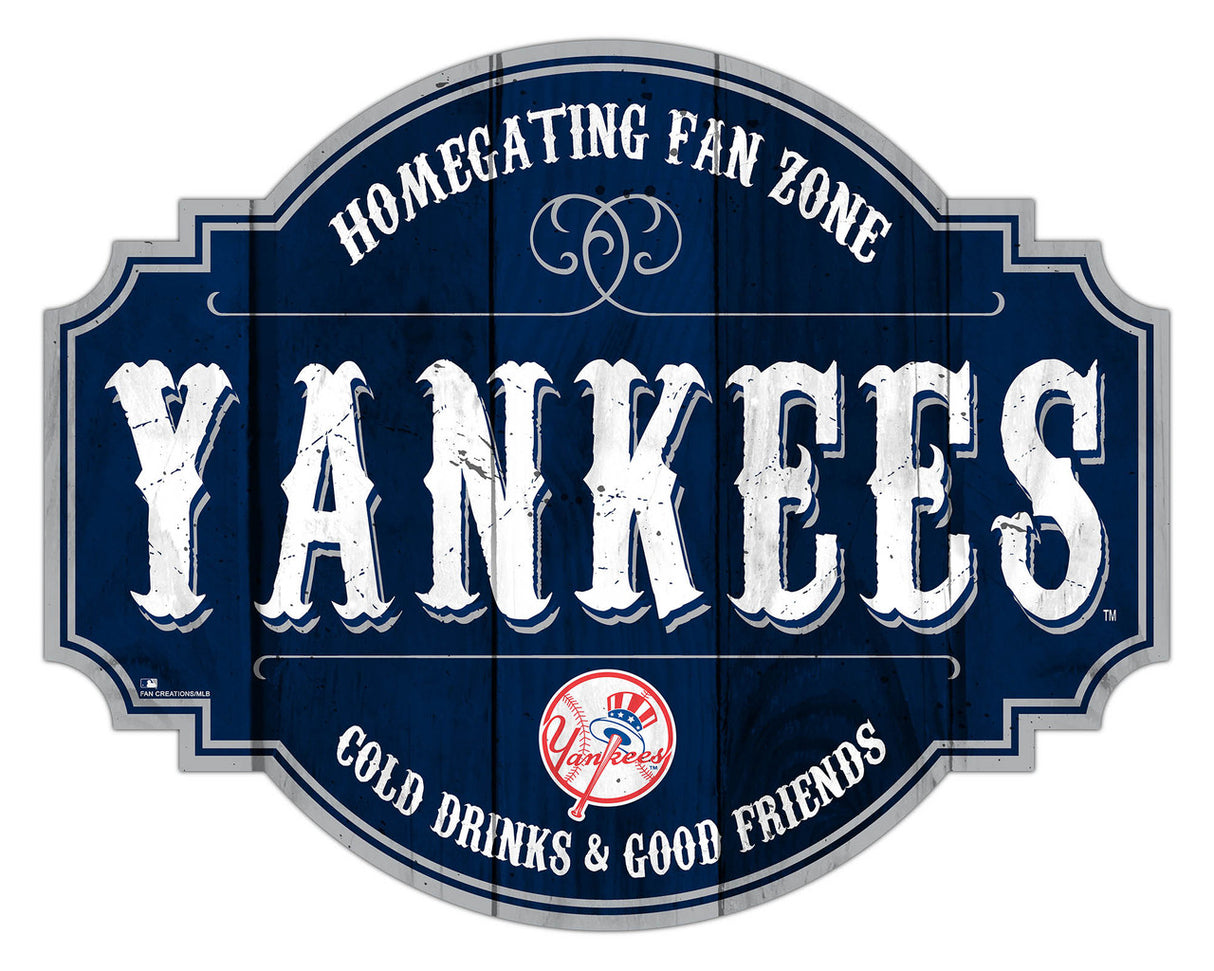 Fan Creations New York Yankees 12 Inch Homegating Tavern Wood Sign Fan Gear MLB New York Yankees