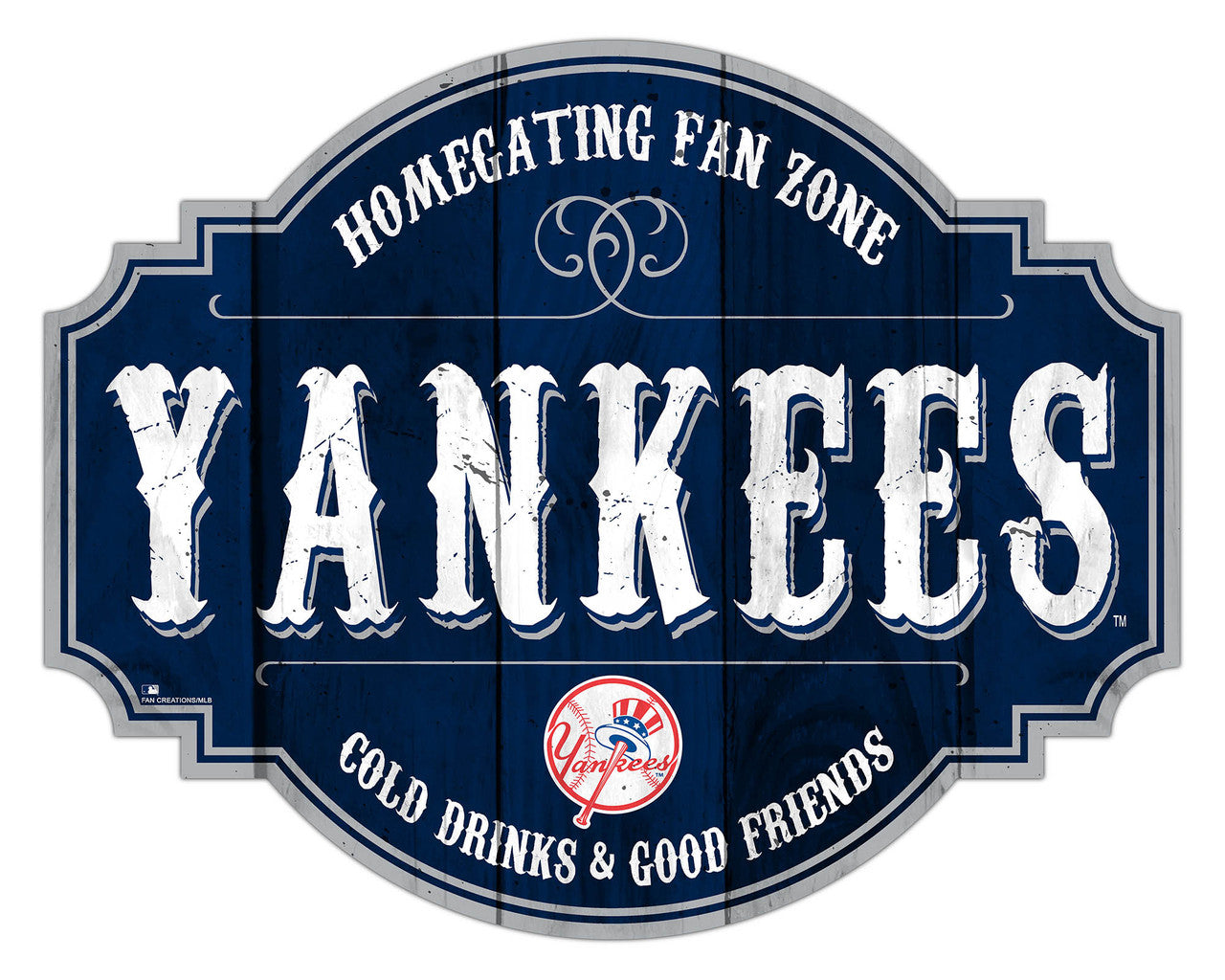 Fan Creations New York Yankees 12 Inch Homegating Tavern Wood Sign Fan Gear MLB New York Yankees