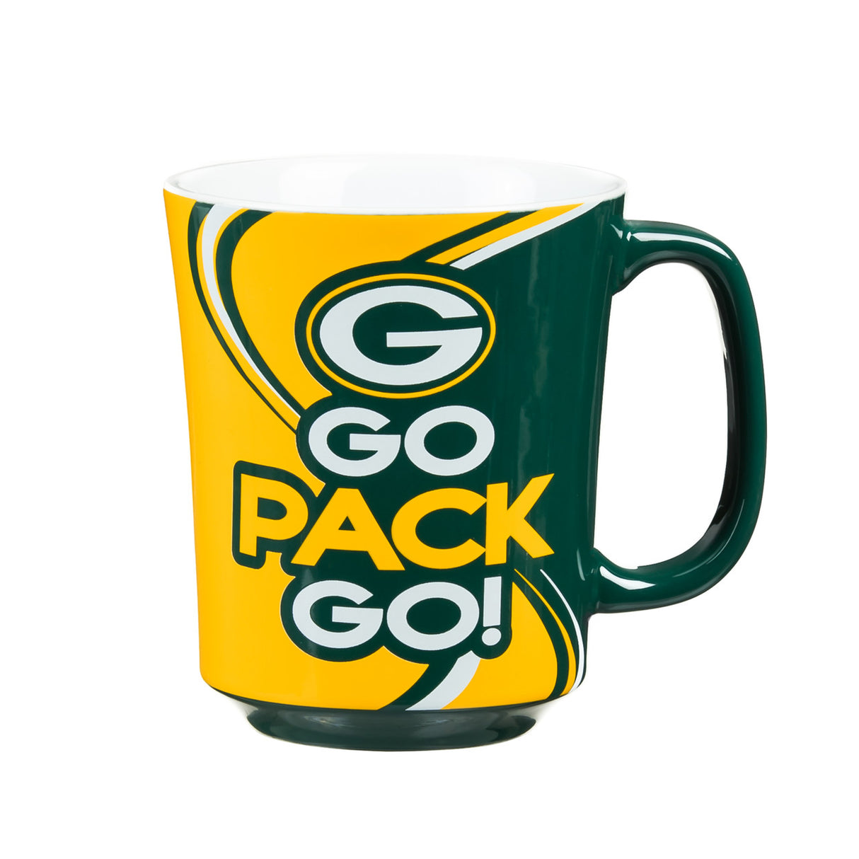 Evergreen Enterprises Green Bay Packers 14oz Ceramic Coffee Mug with Matching Box Fan Gear NFL Green Bay Packers