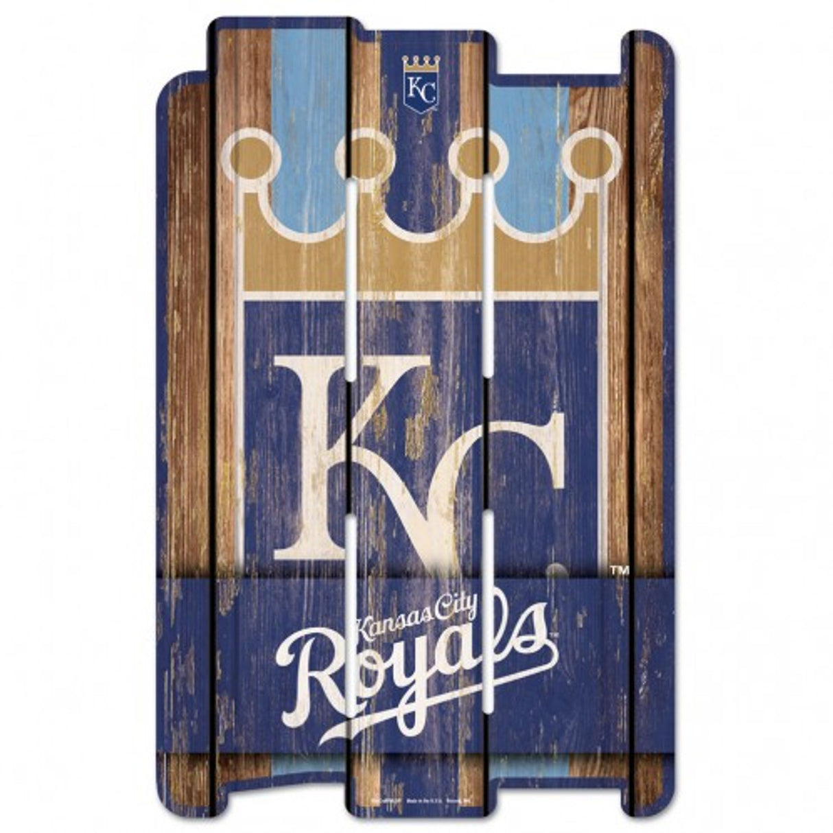 Wincraft Kansas City Royals Fence Style Wood Sign 11x17 Fan Gear MLB Kansas City Royals