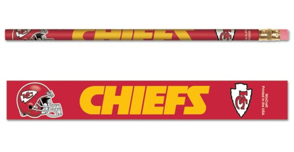 Wincraft Kansas City Chiefs 6 Pack Pencil Fan Gear NFL Kansas City Chiefs