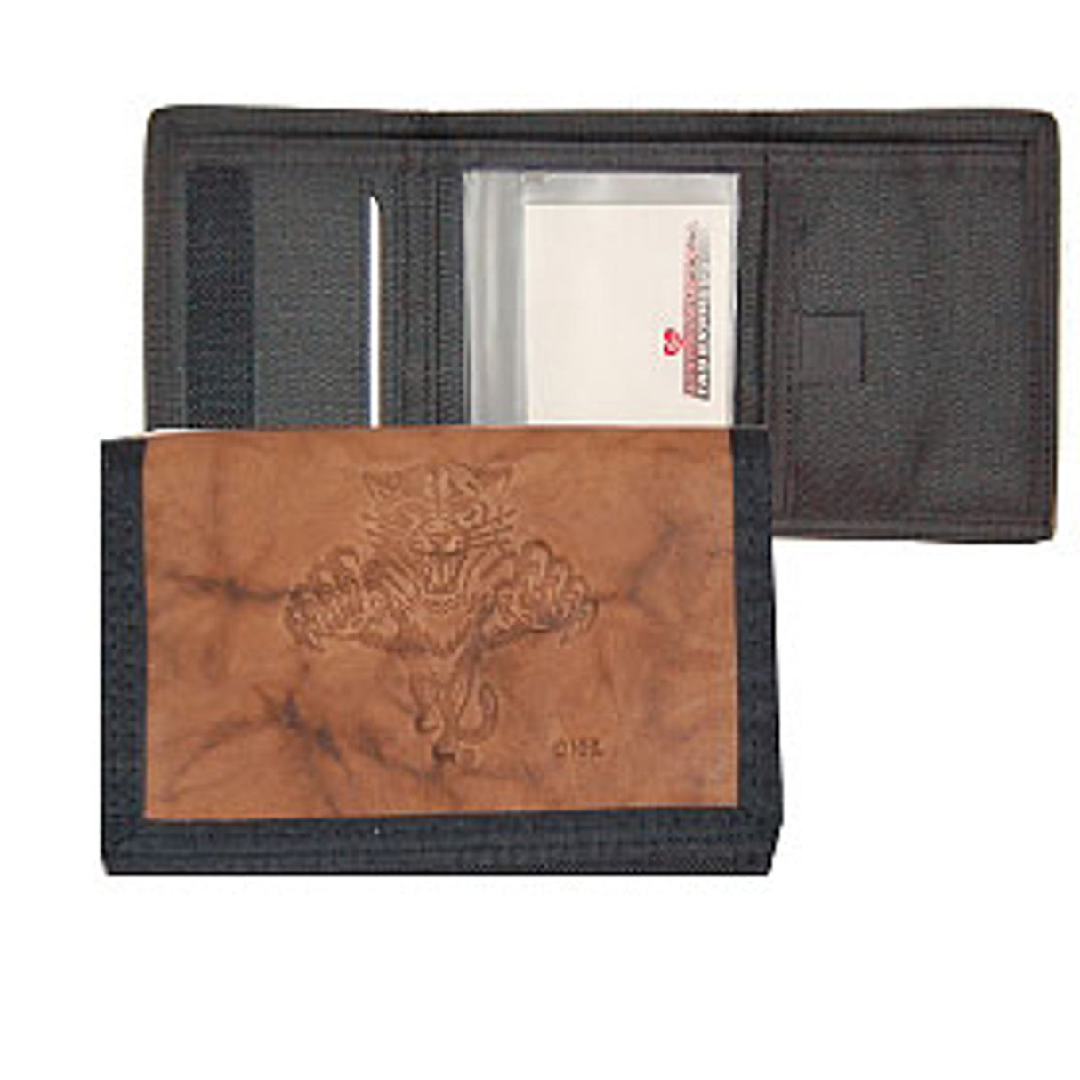 Rico Industries Florida Panthers Leather/Nylon Embossed Tri-Fold Wallet Fan Gear NHL Florida Panthers