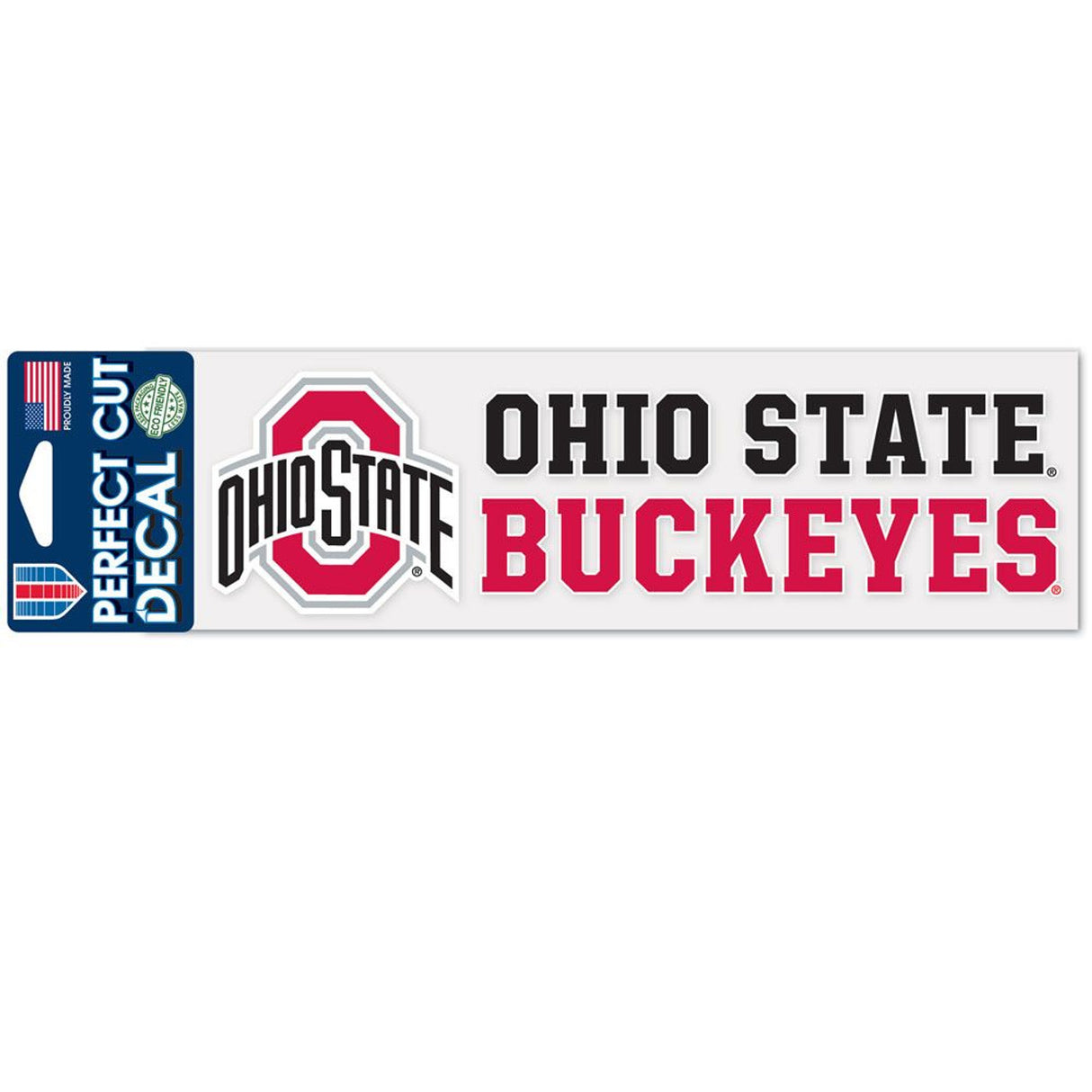 Wincraft Ohio State Buckeyes Wordmark Color Perfect Cut Decal 3x10 Fan Gear NCAA Ohio State Buckeyes