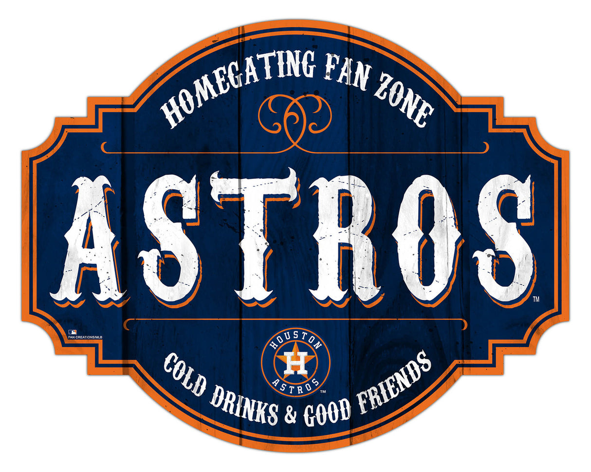 Fan Creations Houston Astros 12 Inch Homegating Tavern Wood Sign Fan Gear MLB Houston Astros