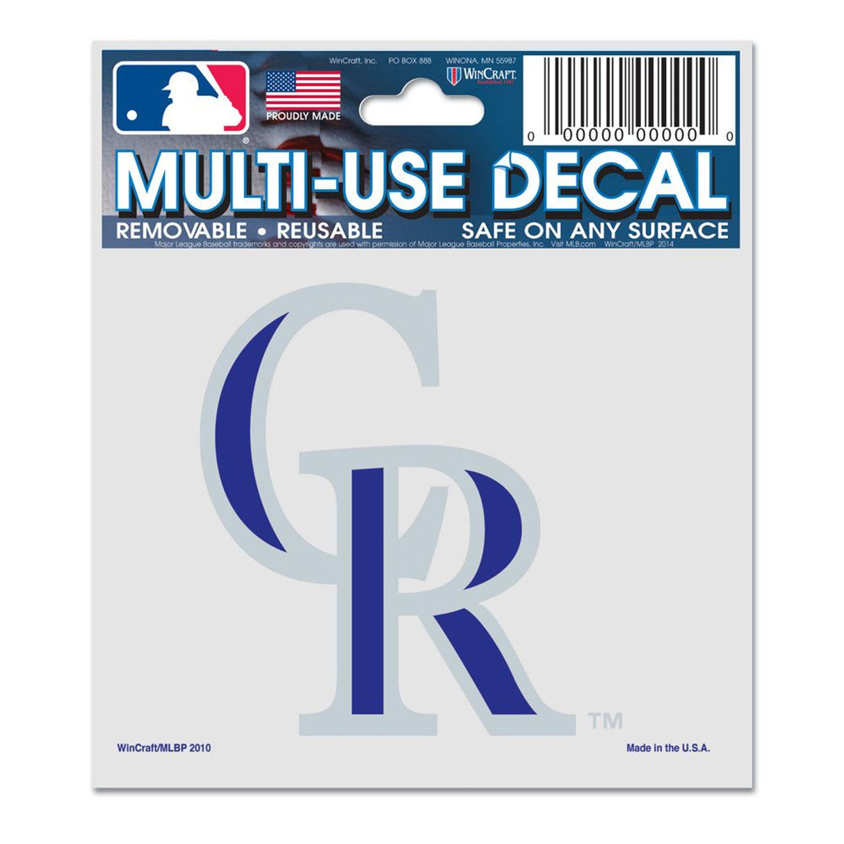 Wincraft Colorado Rockies Color Multi Use Decal 3x4 Fan Gear MLB Colorado Rockies