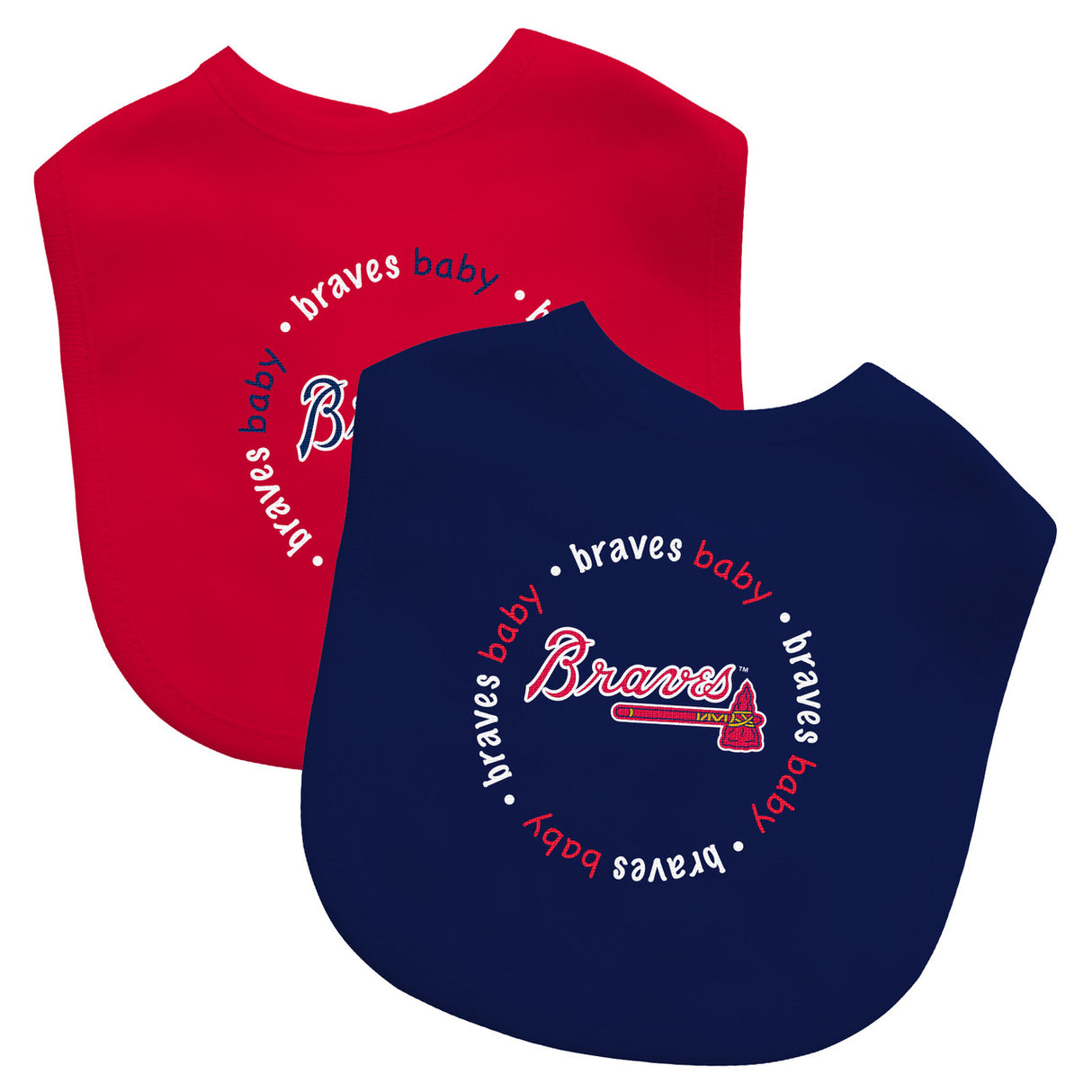 Masterpieces Puzzle Company Atlanta Braves 2 Pack Baby Bib Fan Gear MLB Atlanta Braves