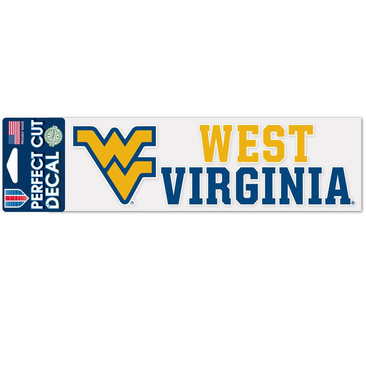 Wincraft West Virginia Mountaineers Color Wordmark Perfect Cut Decal 3x10 Fan Gear NCAA West Virginia Mountaineers