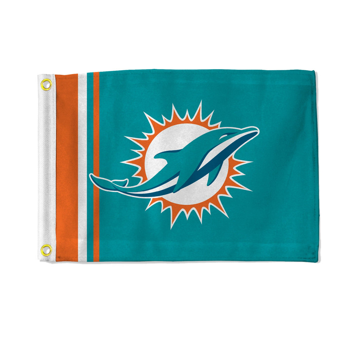 Rico Industries Miami Dolphins Striped Utility Flag 12x17 Fan Gear NFL Miami Dolphins