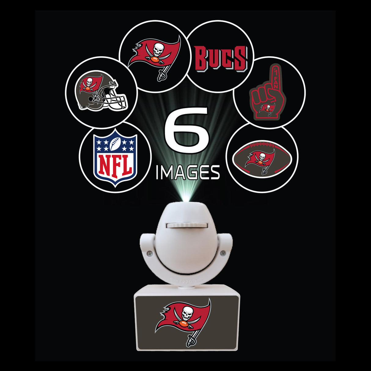 Sporticulture Tampa Bay Buccaneers Mini Spotlight Projector Fan Gear NFL Tampa Bay Buccaneers