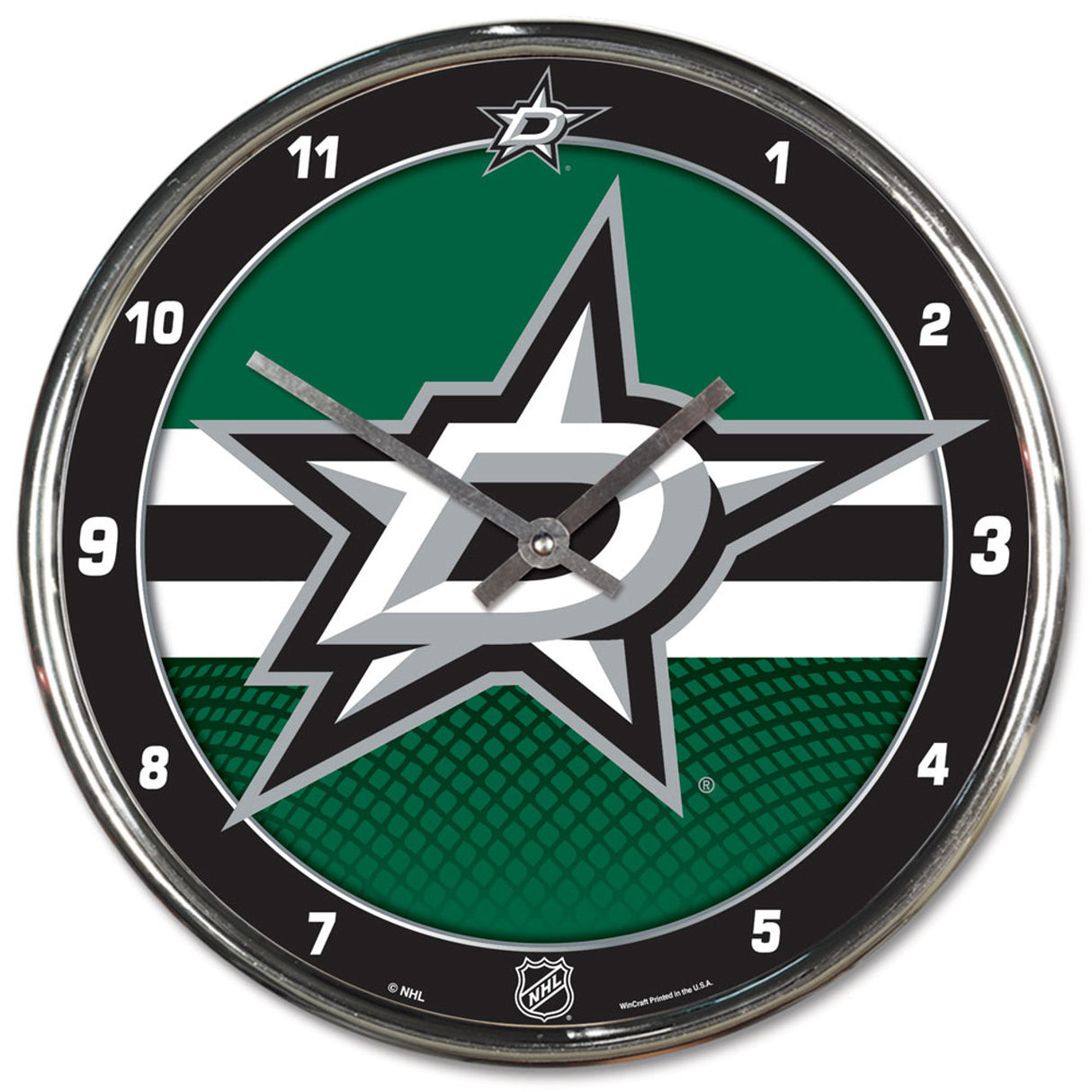 Wincraft Dallas Stars Chrome Round Wall Clock Fan Gear NHL Dallas Stars