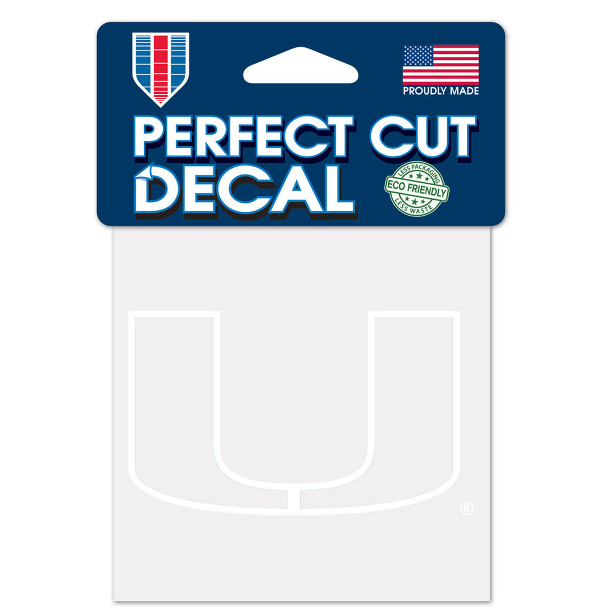 Wincraft Miami Hurricanes White Perfect Cut Decal 4x4 - Special Order Fan Gear NCAA Miami Hurricanes