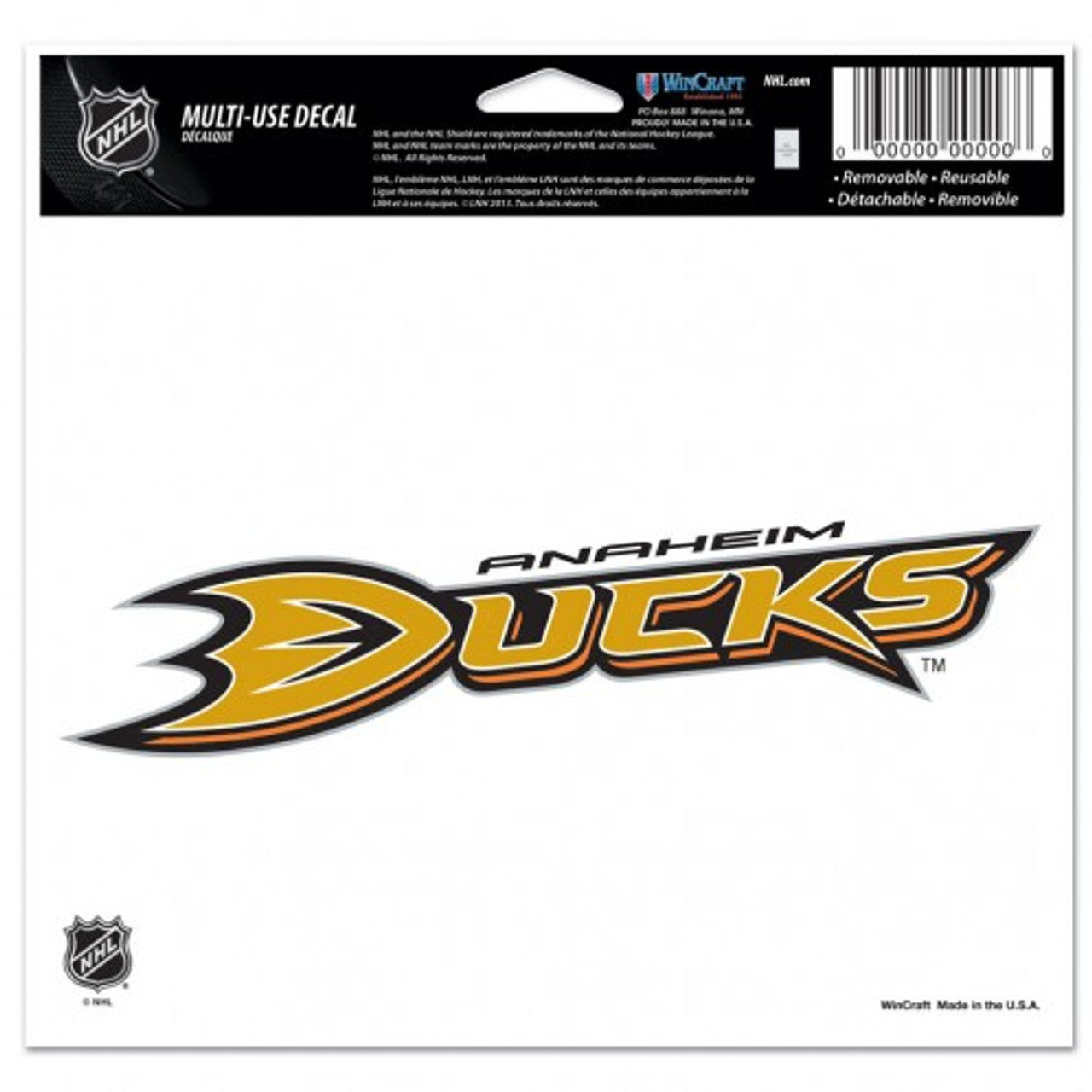Wincraft Anaheim Ducks Color Ultra Decal 5x6 Fan Gear NHL Anaheim Ducks