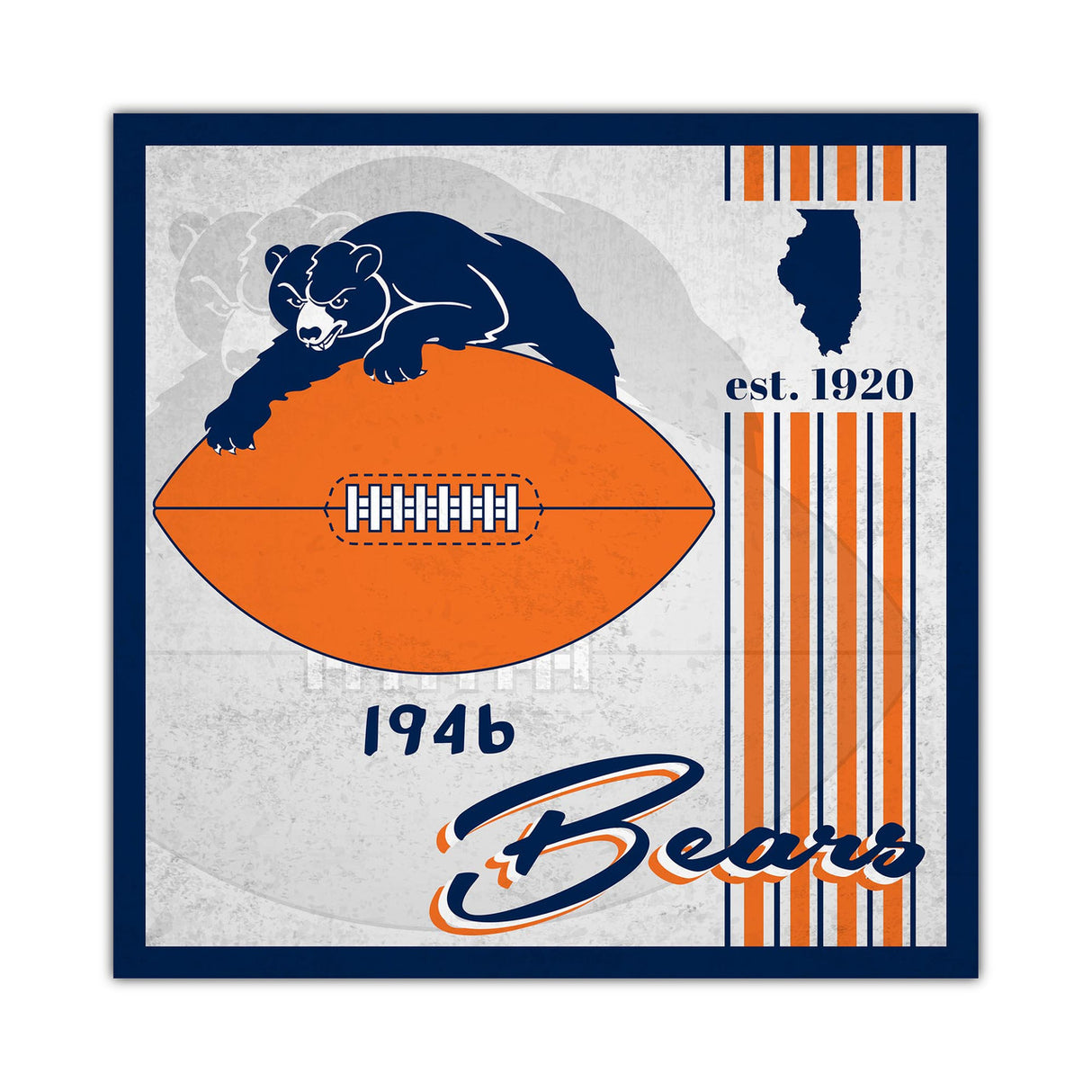 Fan Creations Chicago Bears Album Design Wood Sign 10x10 Fan Gear NFL Chicago Bears