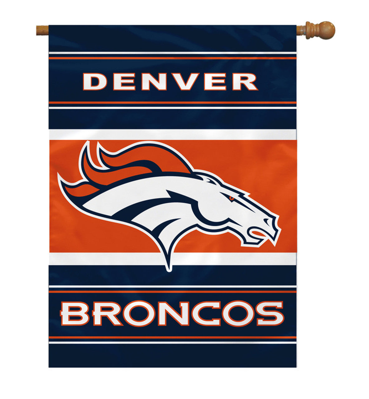 Fremont Die Denver Broncos 2 Sided House Flag Style Banner 28x40 Fan Gear NFL Denver Broncos