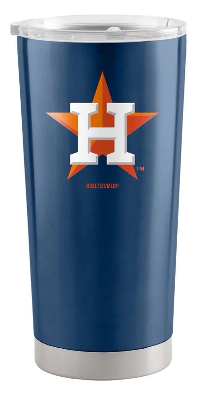 Logo Brands Houston Astros 20oz Stainless Steel Travel Tumbler Fan Gear MLB Houston Astros