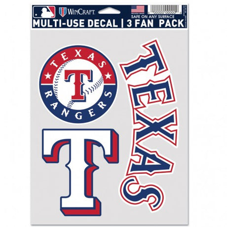 Wincraft Texas Rangers Fan 3 Pack Multi Use Decal Fan Gear MLB Texas Rangers