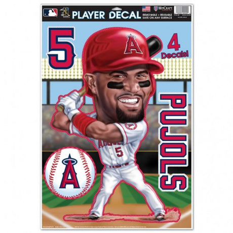 Wincraft Los Angeles Angels Multi Use Albert Pujols Caricature Design Decal 11x17 Fan Gear MLB Los Angeles Angels