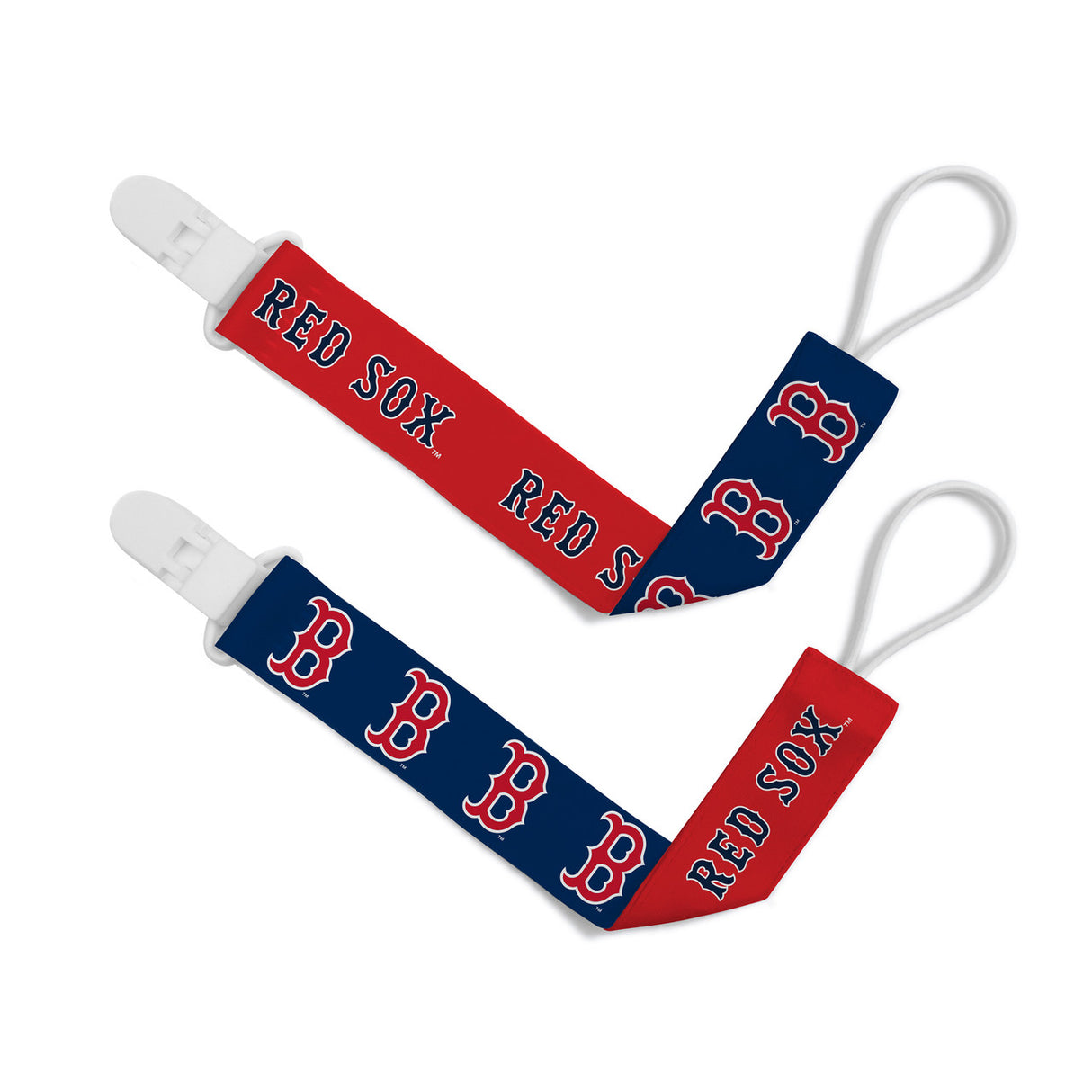 Masterpieces Puzzle Company Boston Red Sox 2 Pack Pacifier Clips Fan Gear MLB Boston Red Sox