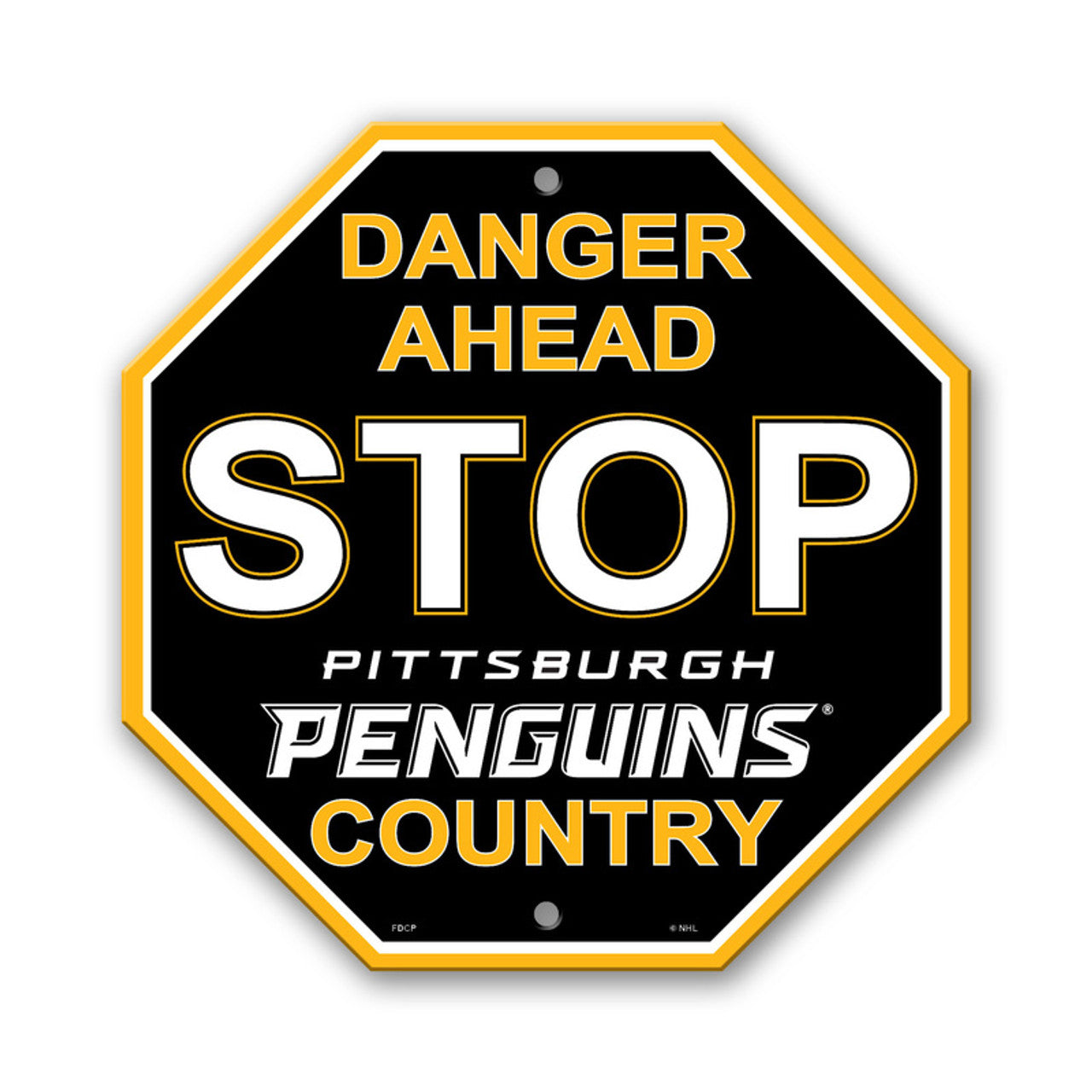 Fremont Die Pittsburgh Penguins Plastic Stop Style Sign 12x12 Fan Gear NHL Pittsburgh Penguins