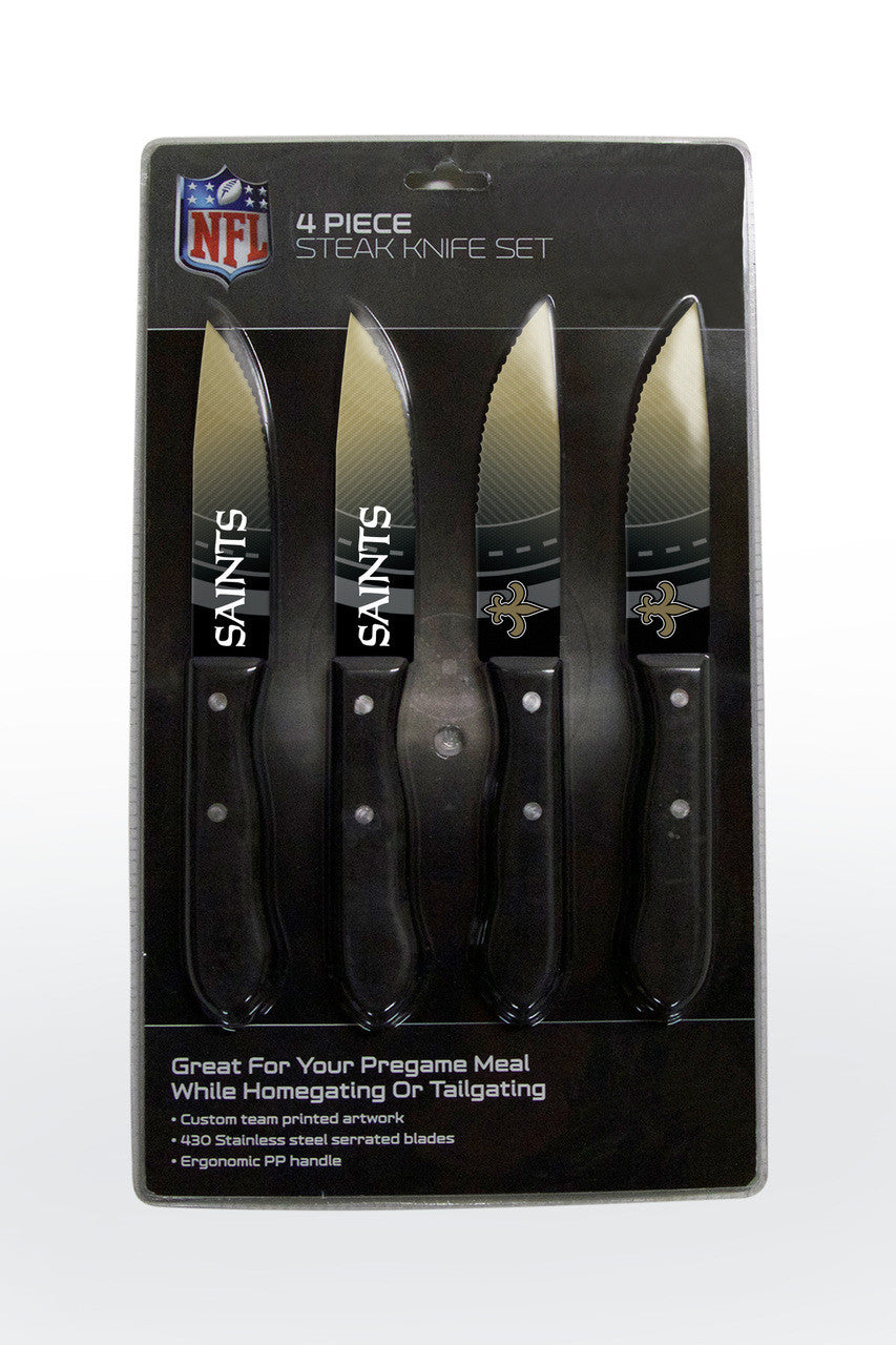 The Sports Vault New Orleans Saints 4 Pack Steak Knife Set Fan Gear NFL New Orleans Saints