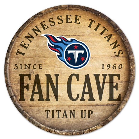 Wincraft Tennessee Titans 14 Inch Round Barrel Top Design Wood Sign Fan Gear NFL Tennessee Titans