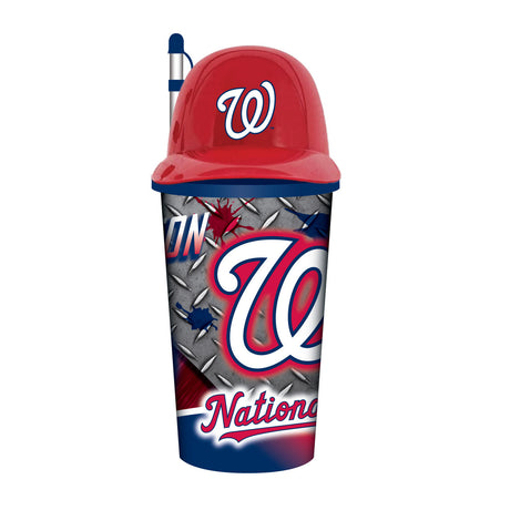 Mojo Licensing Washington Nationals 32oz Plastic Helmet Cup with Straw Fan Gear MLB Washington Nationals