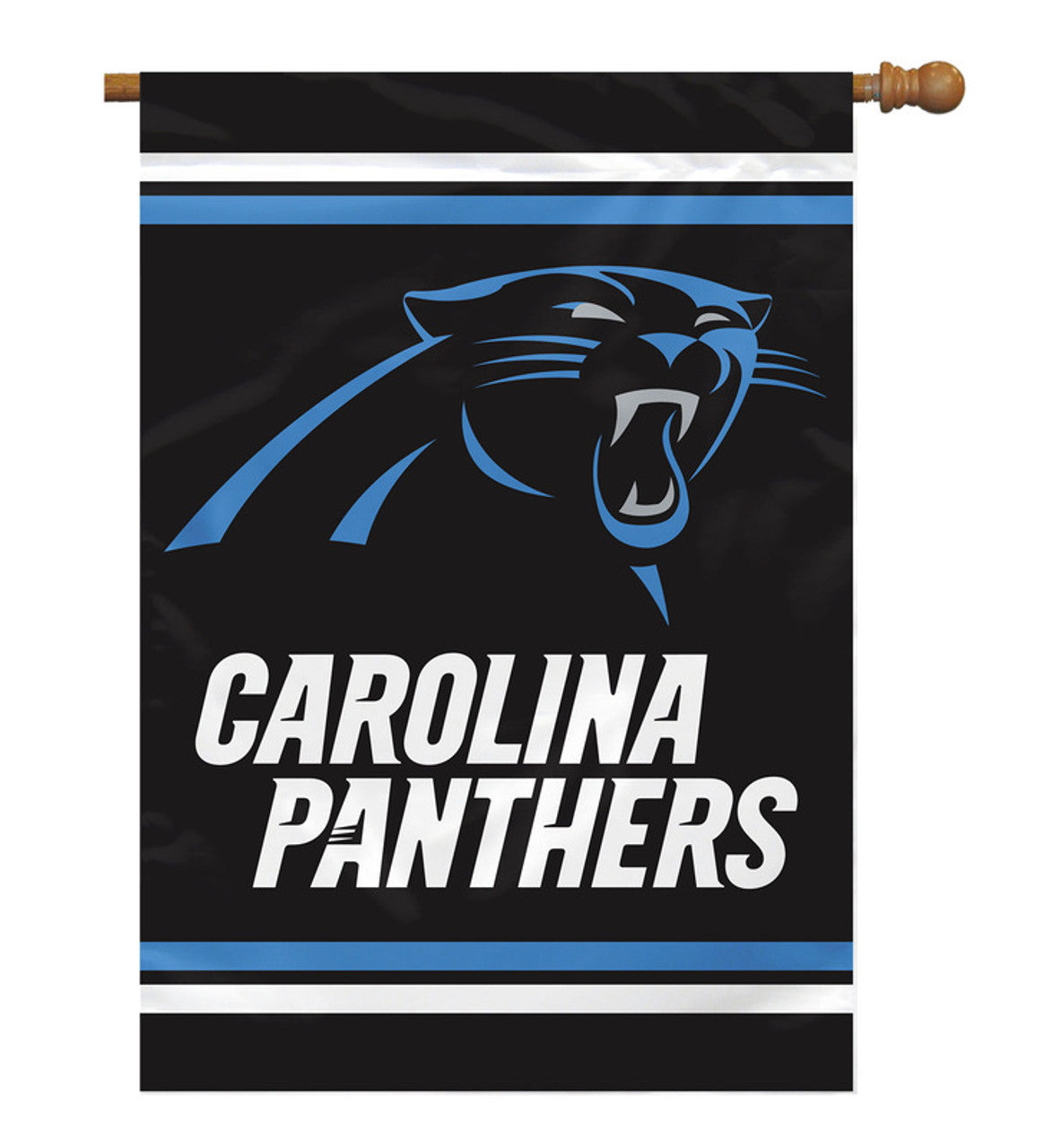 Fremont Die Carolina Panthers 2 Sided Banner Style House Flag 28x40 Fan Gear NFL Carolina Panthers