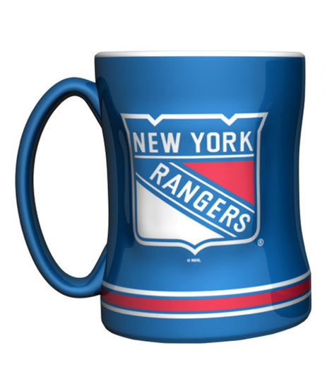 Logo Brands New York Rangers 14oz Team Color Sculpted Relief Coffee Mug Fan Gear NHL New York Rangers