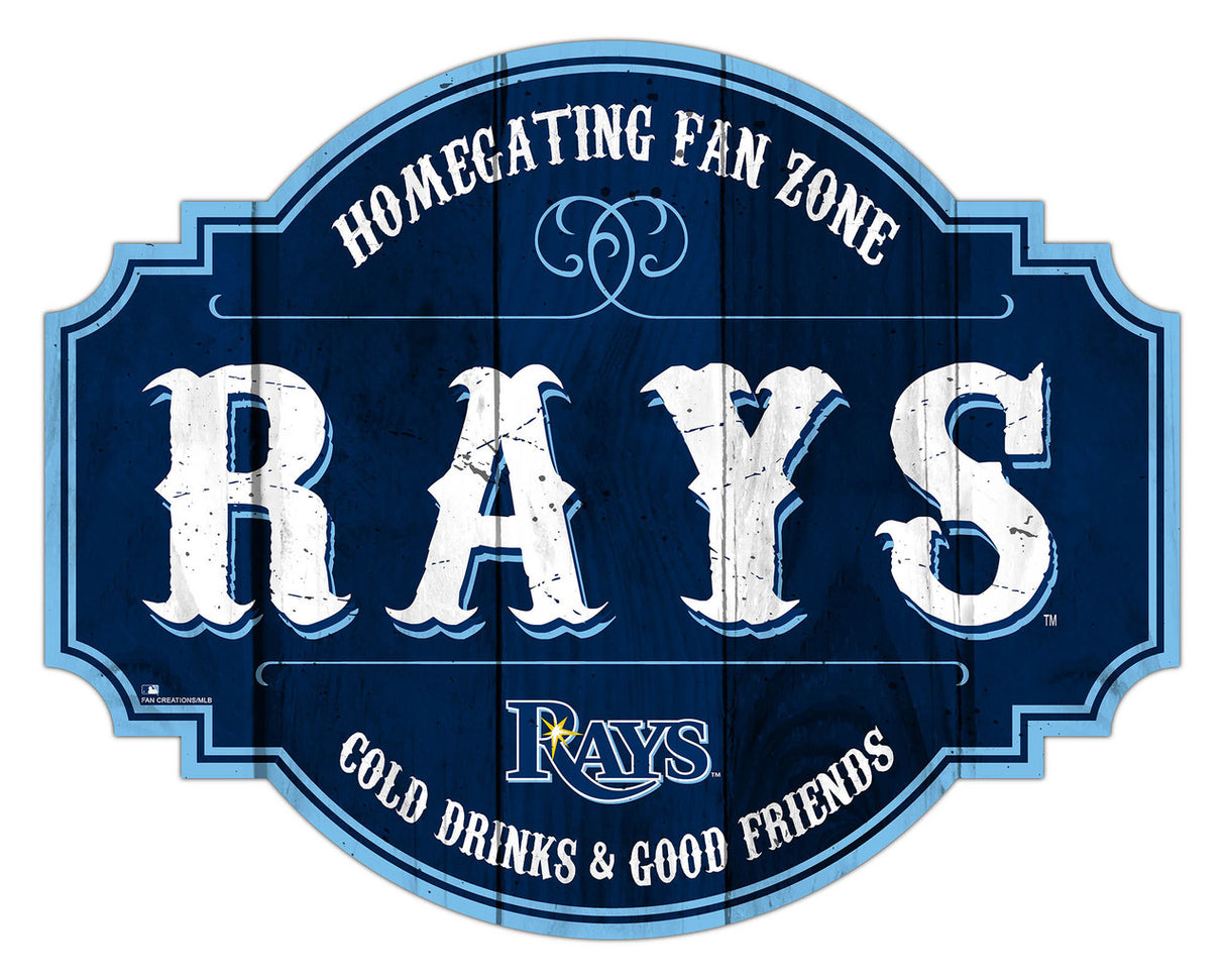 Fan Creations Tampa Bay Rays 12 Inch Homegating Tavern Wood Sign Fan Gear MLB Tampa Bay Rays