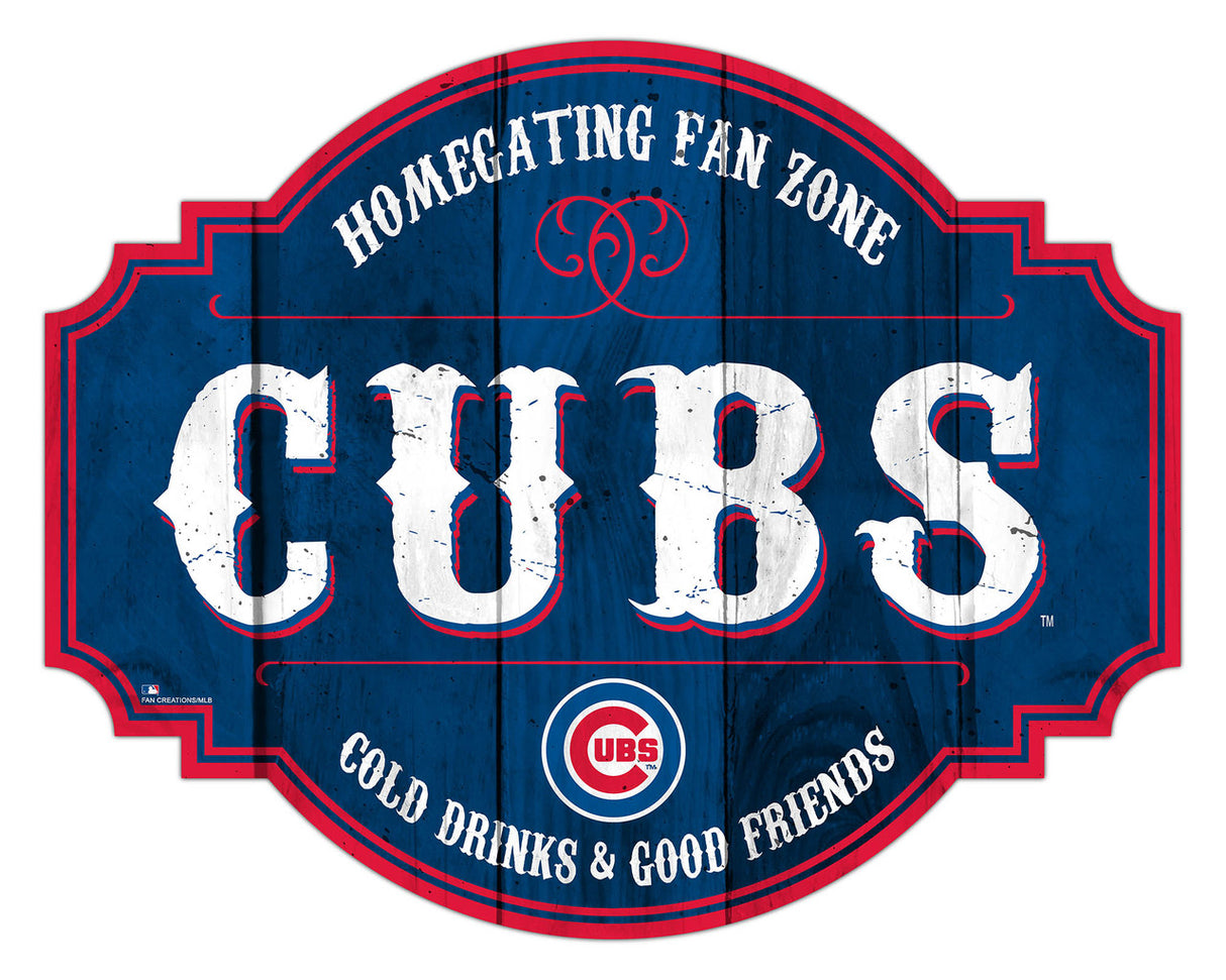 Fan Creations Chicago Cubs 12 Inch Homegating Tavern Wood Sign Fan Gear MLB Chicago Cubs