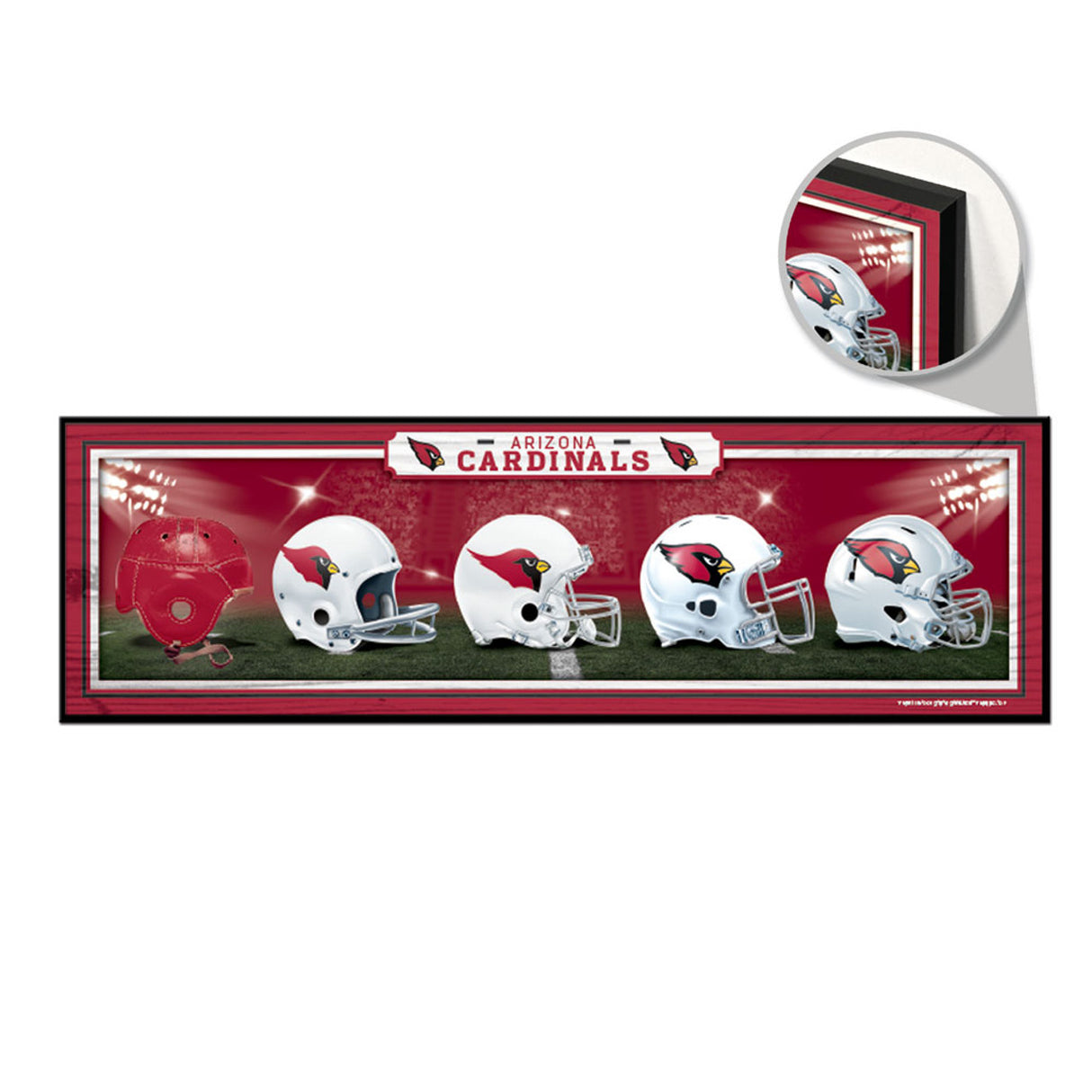 Wincraft Arizona Cardinals Helmets Design Wood Sign 9x30 - Special Order Fan Gear NFL Arizona Cardinals